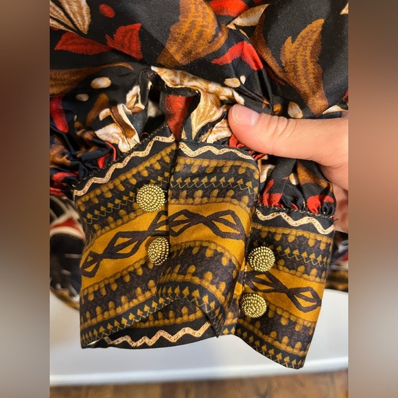 Farm Rio Tapestry Garden V-Neck Belted Mini Dress - Picture 9 of 9